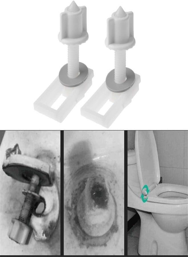 aoukoslt 2Pcs White Plastic Toilet Seat Screws and Nuts with Washers, Hinge Bolts Screws Hinges Replacement Parts for Mounting Toilet Seats Toilet Lid, Toilets and Toilet Parts - Image 5